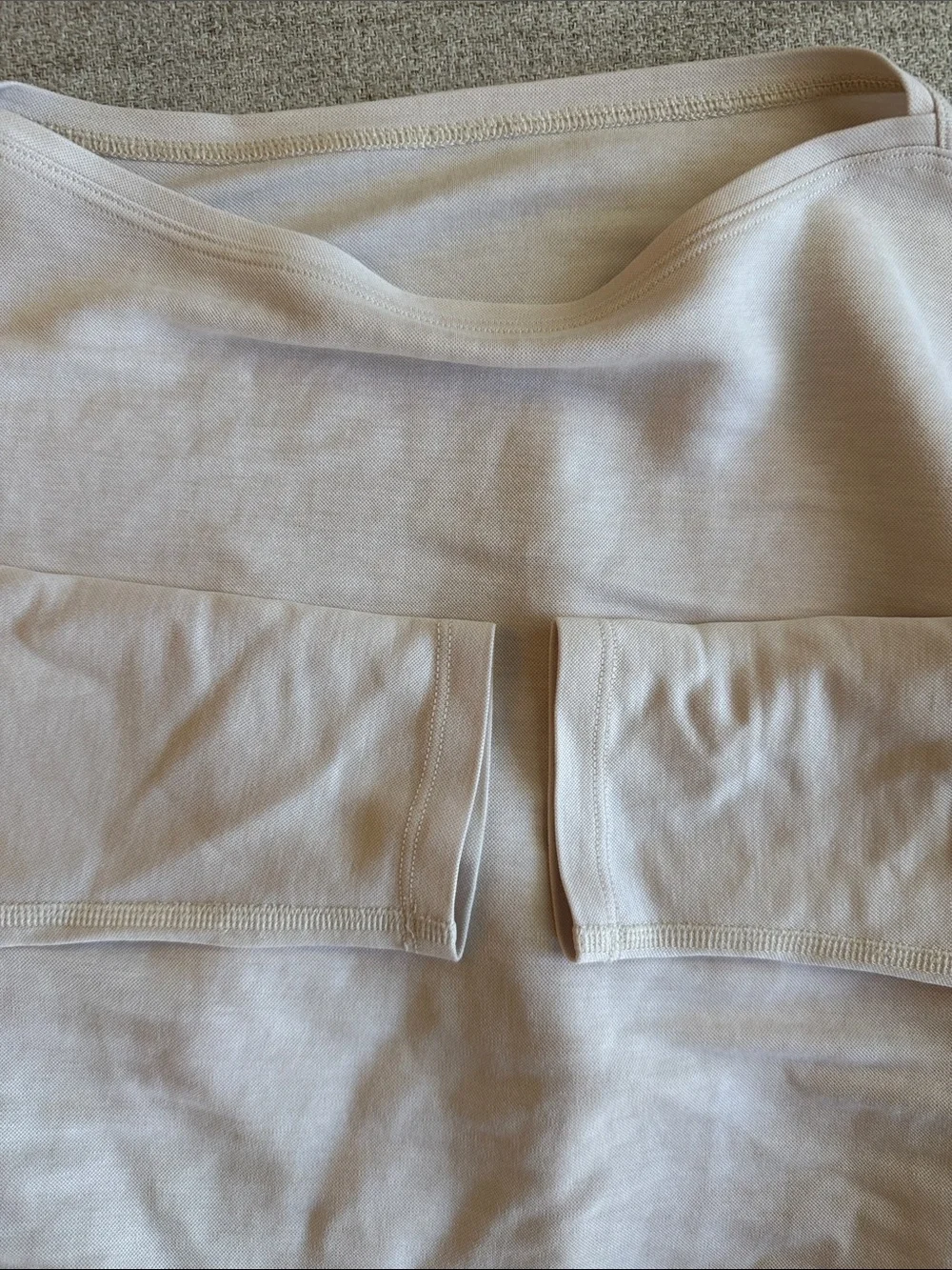Lululemon Back in Action Organic Cotton Long Sleeve Shirt Cream Relaxed Fit